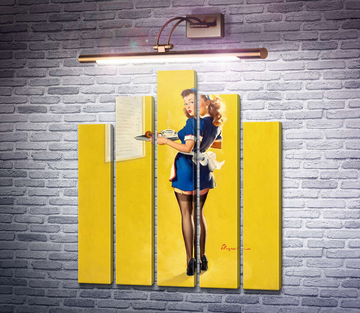 Модульная картина Официантка (Модуль №29) Джил Элвгрен (Gil Elvgren)