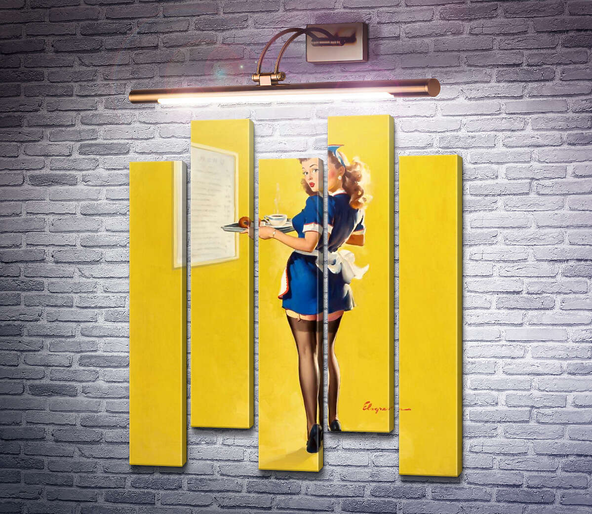 Модульна картина Офіціантка (Модуль №30) Джил Елвгрен (Gil Elvgren) Модульна картина Офіціантка (Модуль №30) Джил Елвгрен (Gil Elvgren)