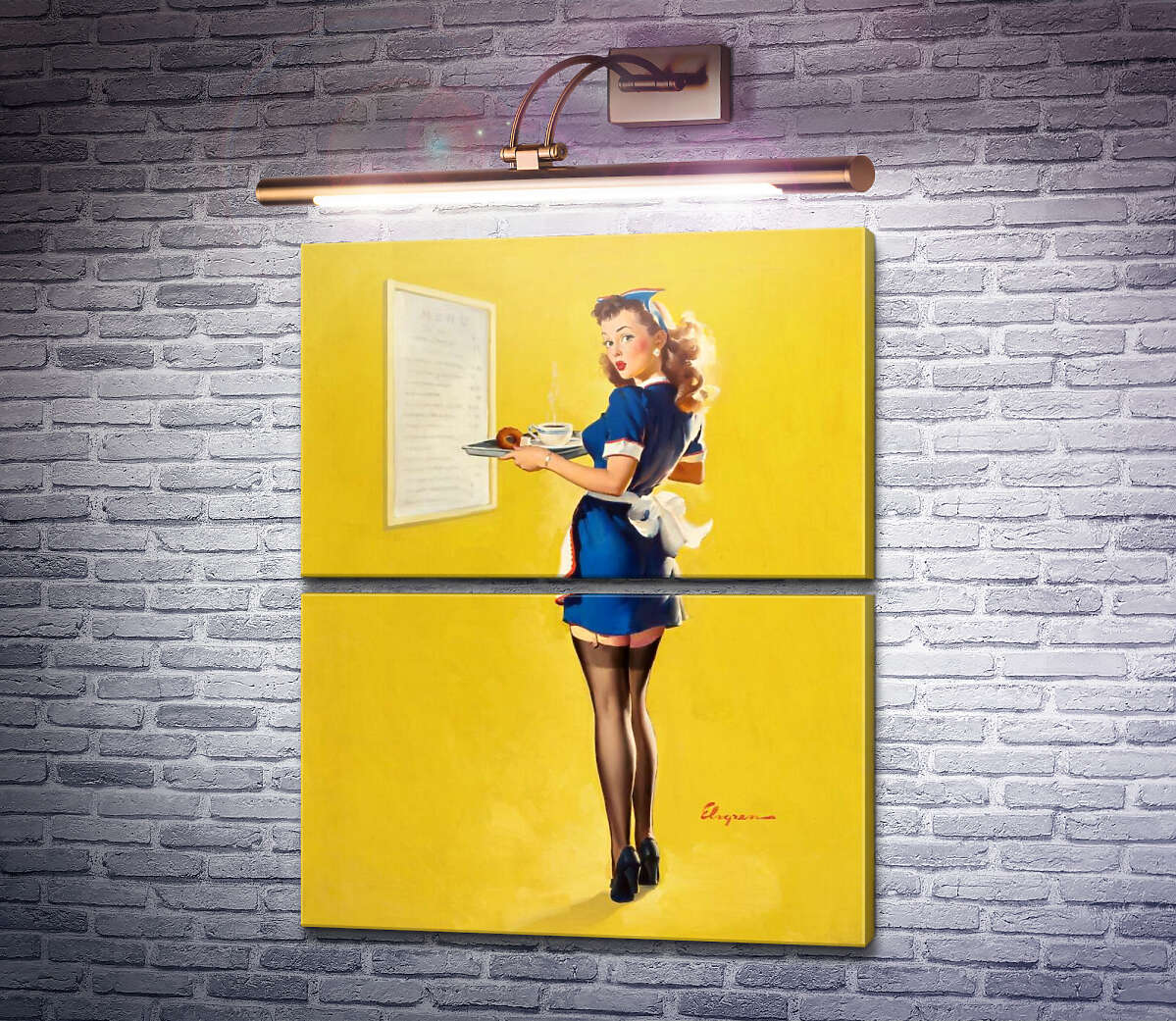 Модульна картина Офіціантка (Модуль №7) Джил Елвгрен (Gil Elvgren) Модульна картина Офіціантка (Модуль №7) Джил Елвгрен (Gil Elvgren)