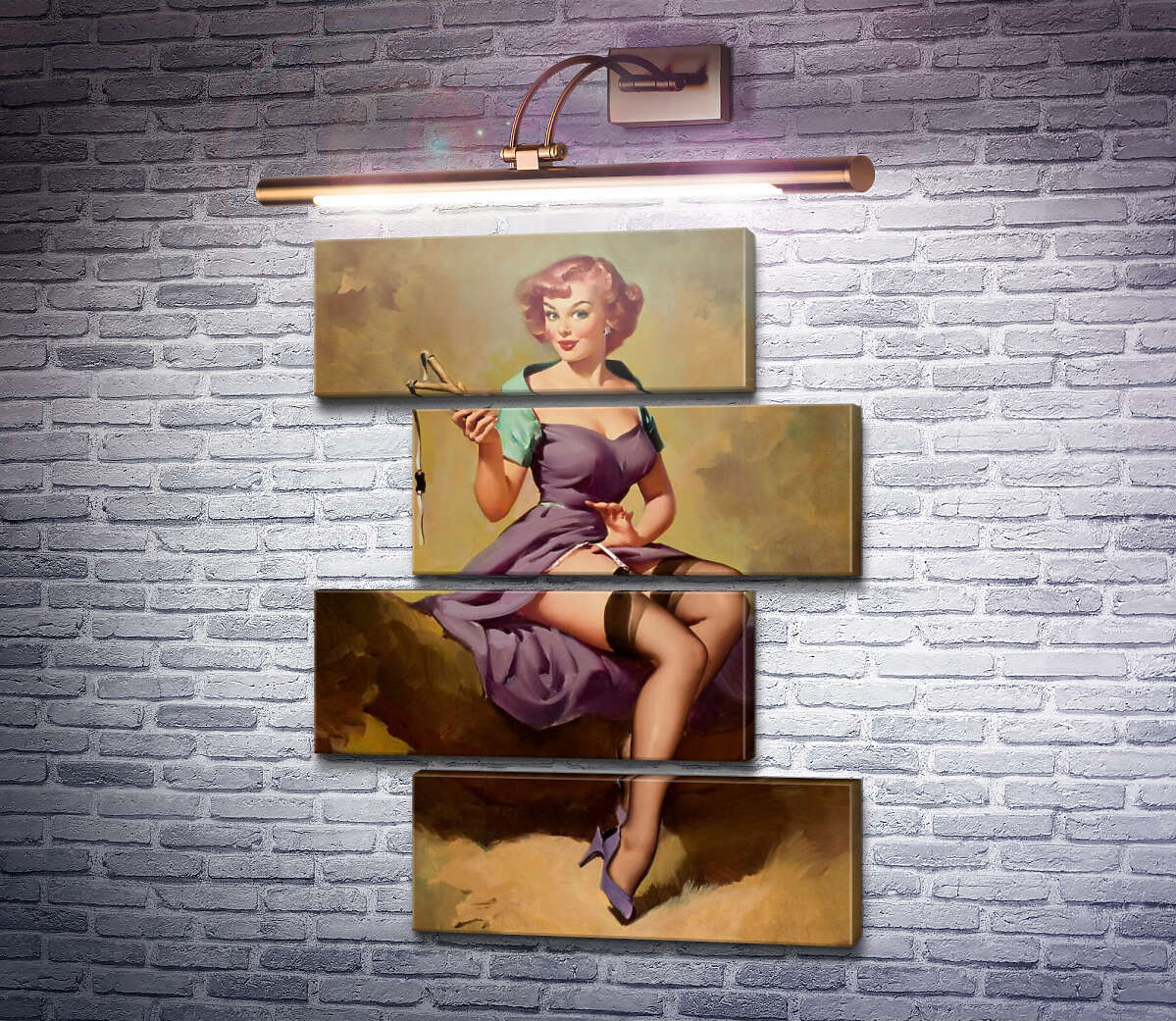 Модульная картина Рогатка (Модуль №23) Джил Элвгрен (Gil Elvgren)