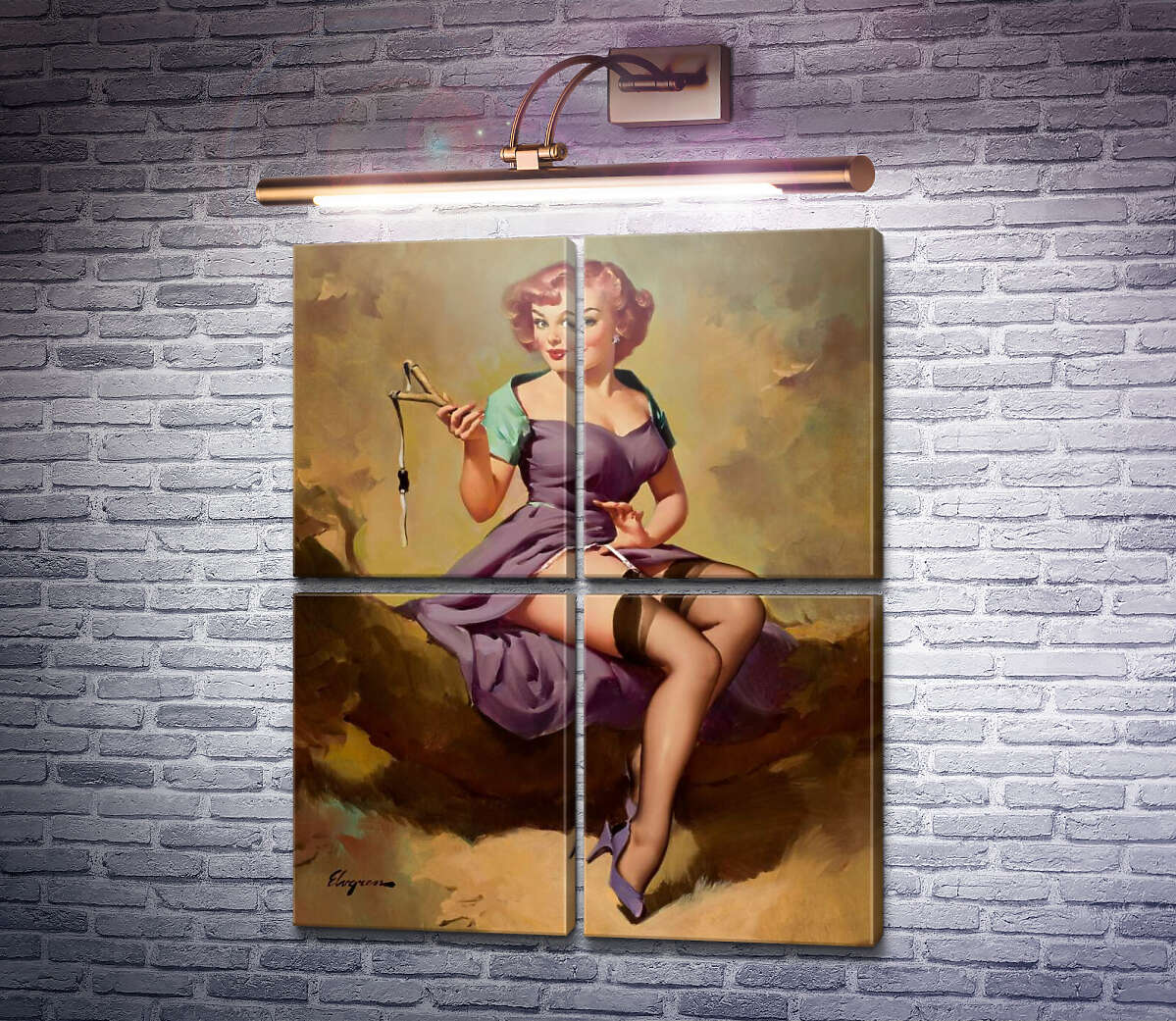 Модульна картина Рогатка (Модуль №25) Джил Елвгрен (Gil Elvgren) Модульна картина Рогатка (Модуль №25) Джил Елвгрен (Gil Elvgren)