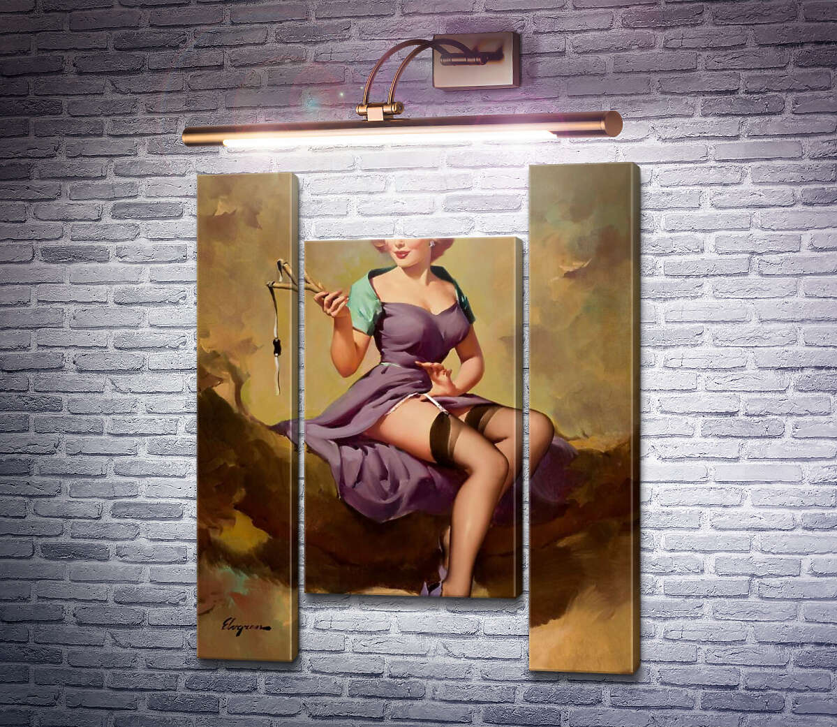 Модульна картина Рогатка (Модуль №11) Джил Елвгрен (Gil Elvgren)