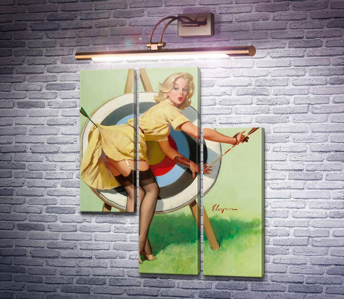 Модульна картина Влучний постріл (Модуль №13) Джил Елвгрен (Gil Elvgren) Модульна картина Влучний постріл (Модуль №13) Джил Елвгрен (Gil Elvgren)