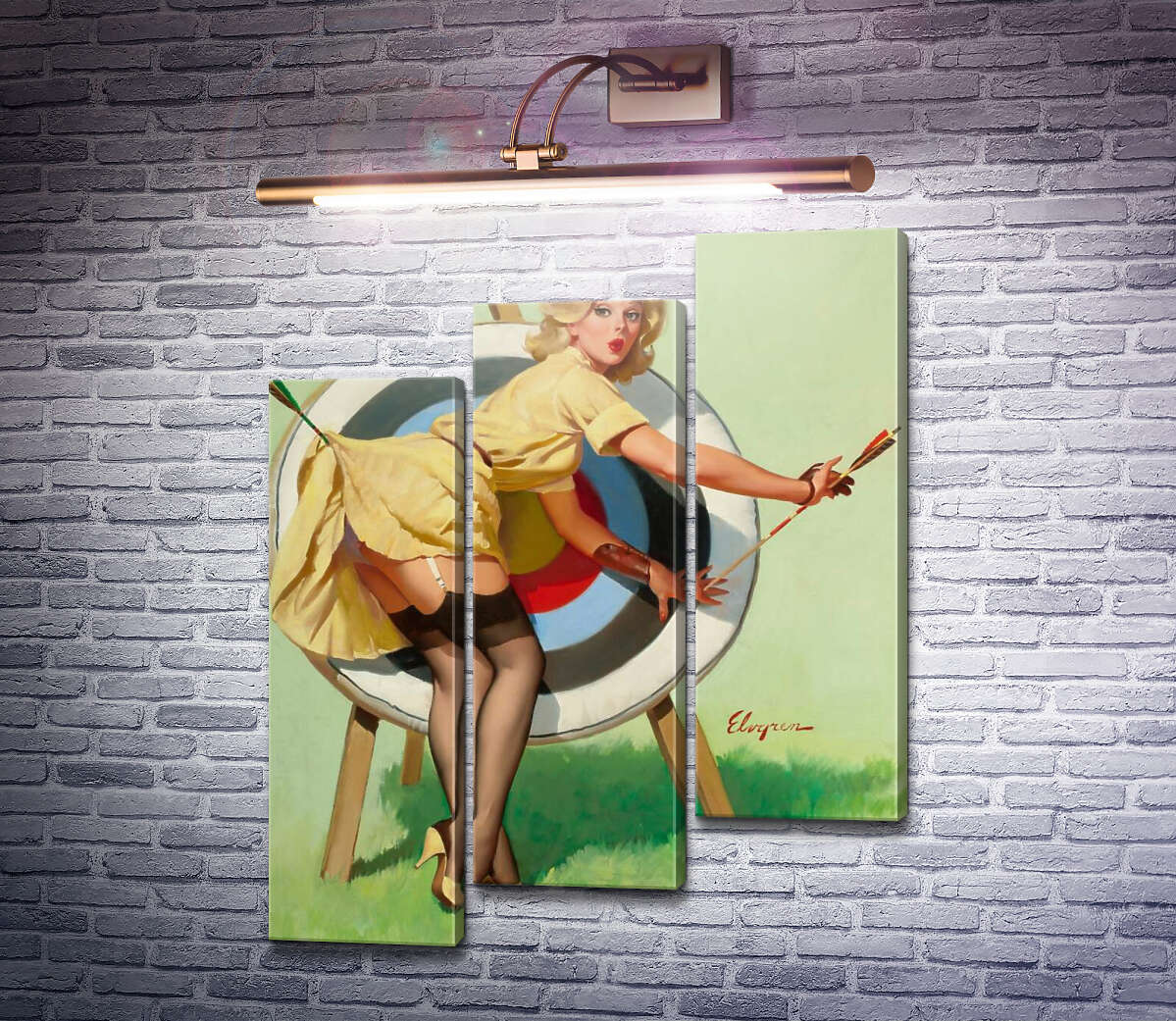 Модульна картина Влучний постріл (Модуль №14) Джил Елвгрен (Gil Elvgren) Модульна картина Влучний постріл (Модуль №14) Джил Елвгрен (Gil Elvgren)