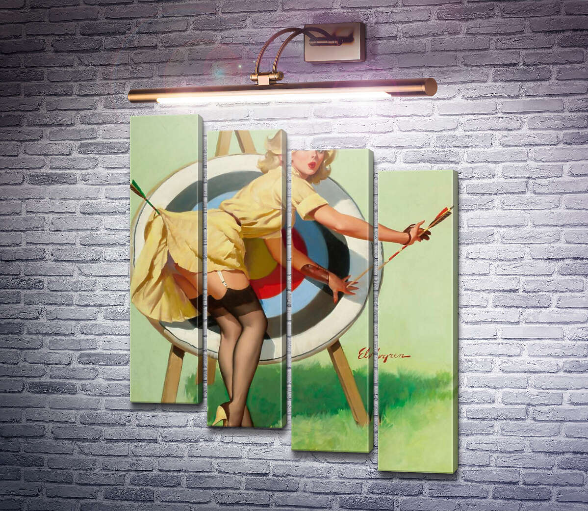 Модульная картина Меткий выстрел (Модуль №19) Джил Элвгрен (Gil Elvgren)