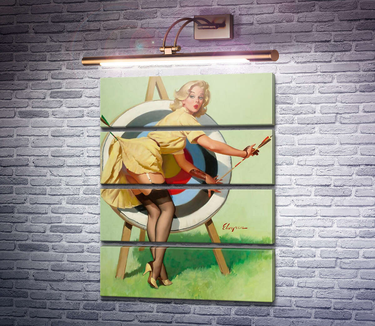 Модульна картина Влучний постріл (Модуль №22) Джил Елвгрен (Gil Elvgren)
