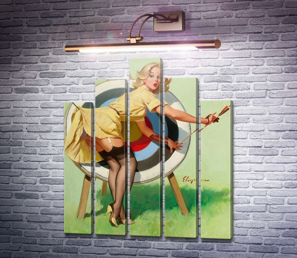 Модульная картина Меткий выстрел (Модуль №29) Джил Элвгрен (Gil Elvgren)