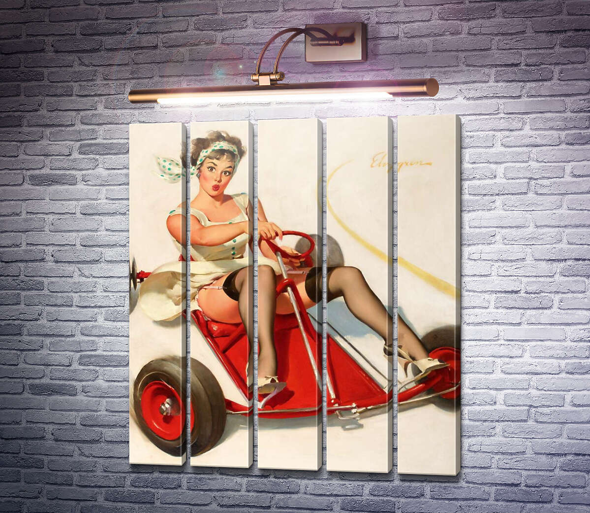 Модульна картина Різкий поворот (Модуль №26) Джил Елвгрен (Gil Elvgren)