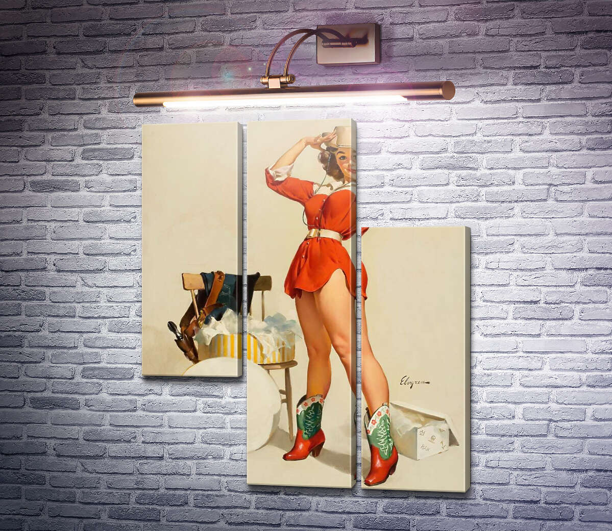 Модульна картина Обновки (Модуль №13) Джил Елвгрен (Gil Elvgren)