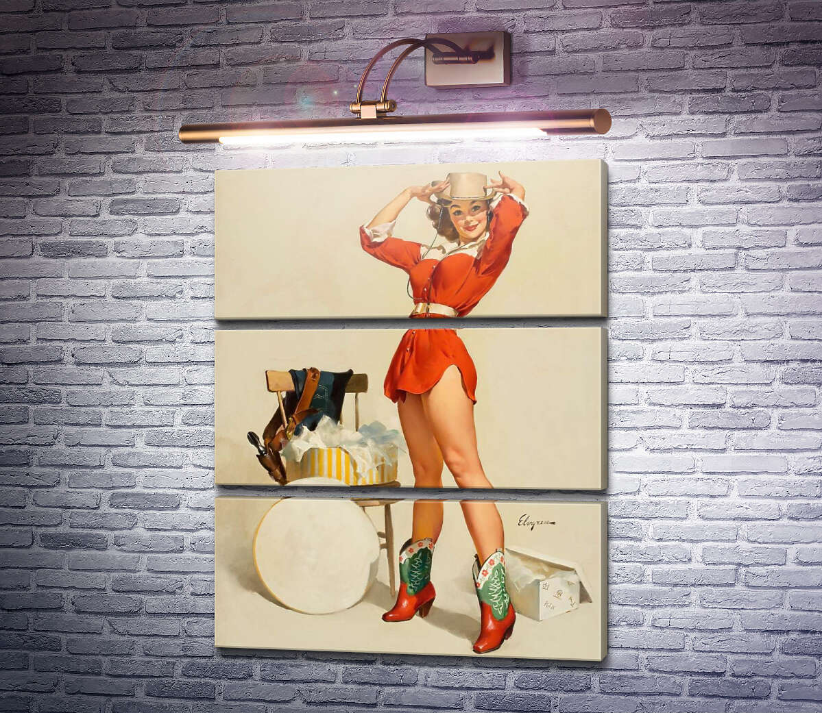 Модульная картина Обновки (Модуль №15) Джил Элвгрен (Gil Elvgren) Модульная картина Обновки (Модуль №15) Джил Элвгрен (Gil Elvgren)