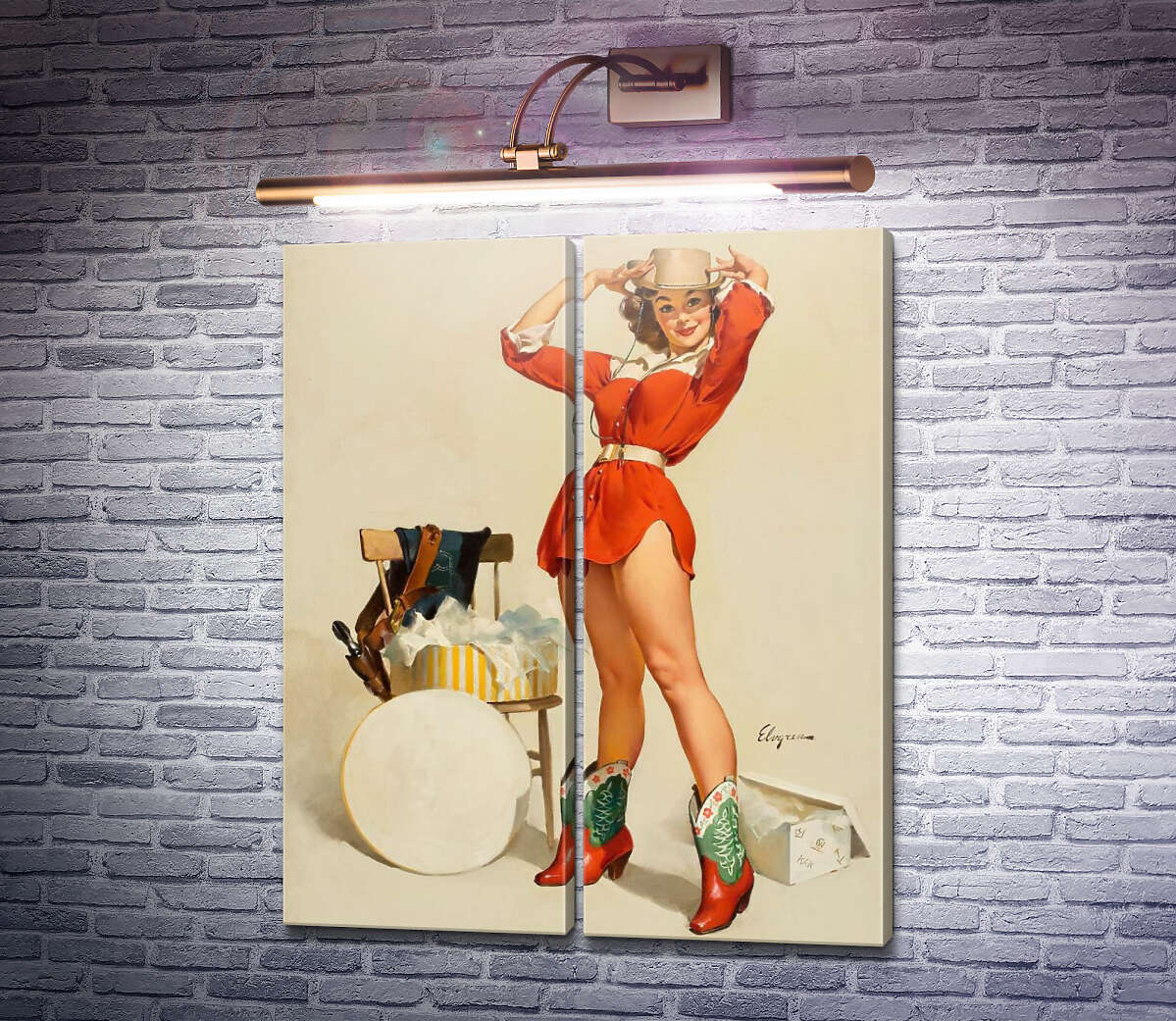 Модульна картина Обновки (Модуль №6) Джил Елвгрен (Gil Elvgren) Модульна картина Обновки (Модуль №6) Джил Елвгрен (Gil Elvgren)