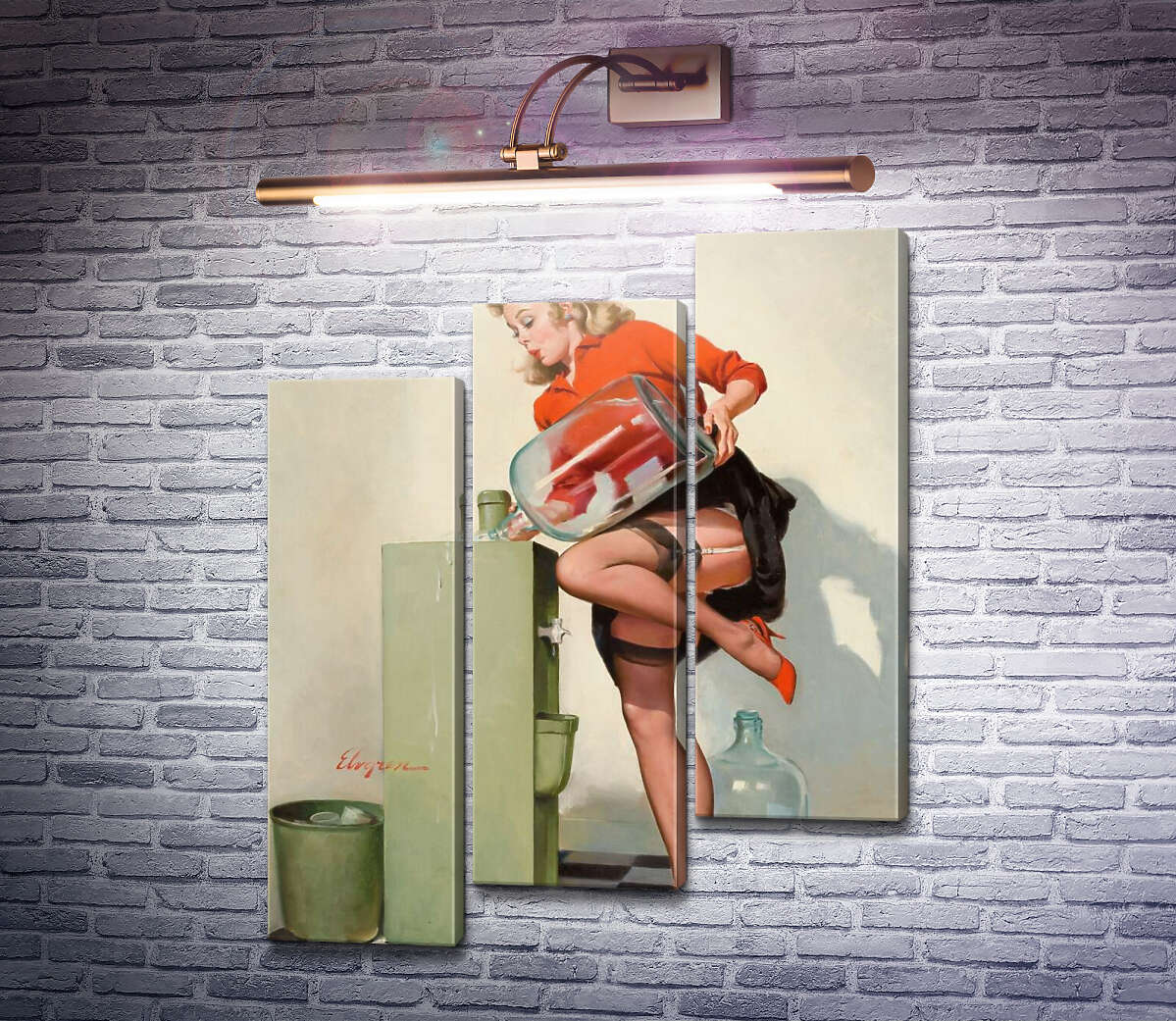 Модульная картина Бодрящее поднятие (Модуль №14) Джил Элвгрен (Gil Elvgren) Модульная картина Бодрящее поднятие (Модуль №14) Джил Элвгрен (Gil Elvgren)
