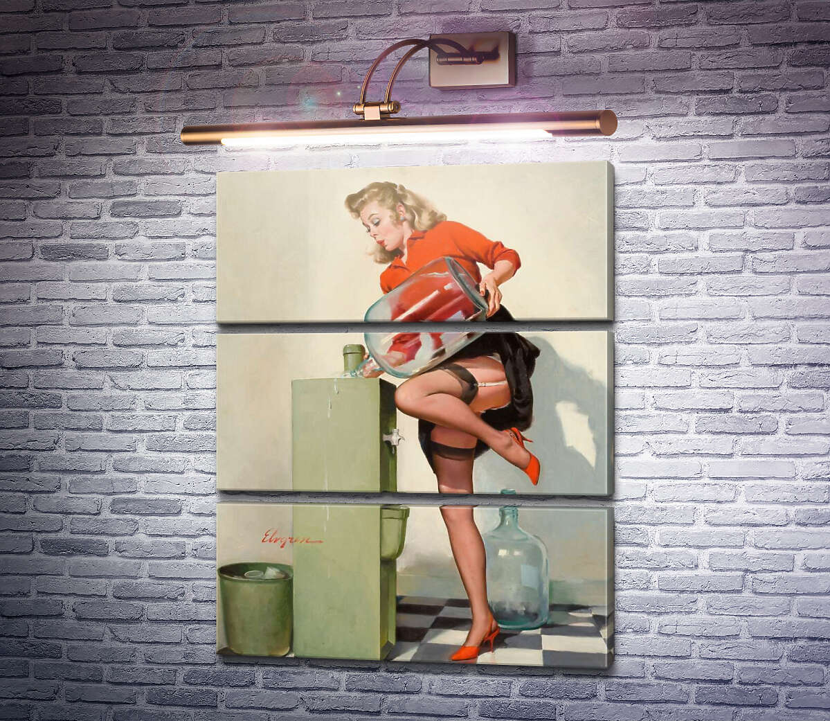 Модульная картина Бодрящее поднятие (Модуль №15) Джил Элвгрен (Gil Elvgren) Модульная картина Бодрящее поднятие (Модуль №15) Джил Элвгрен (Gil Elvgren)