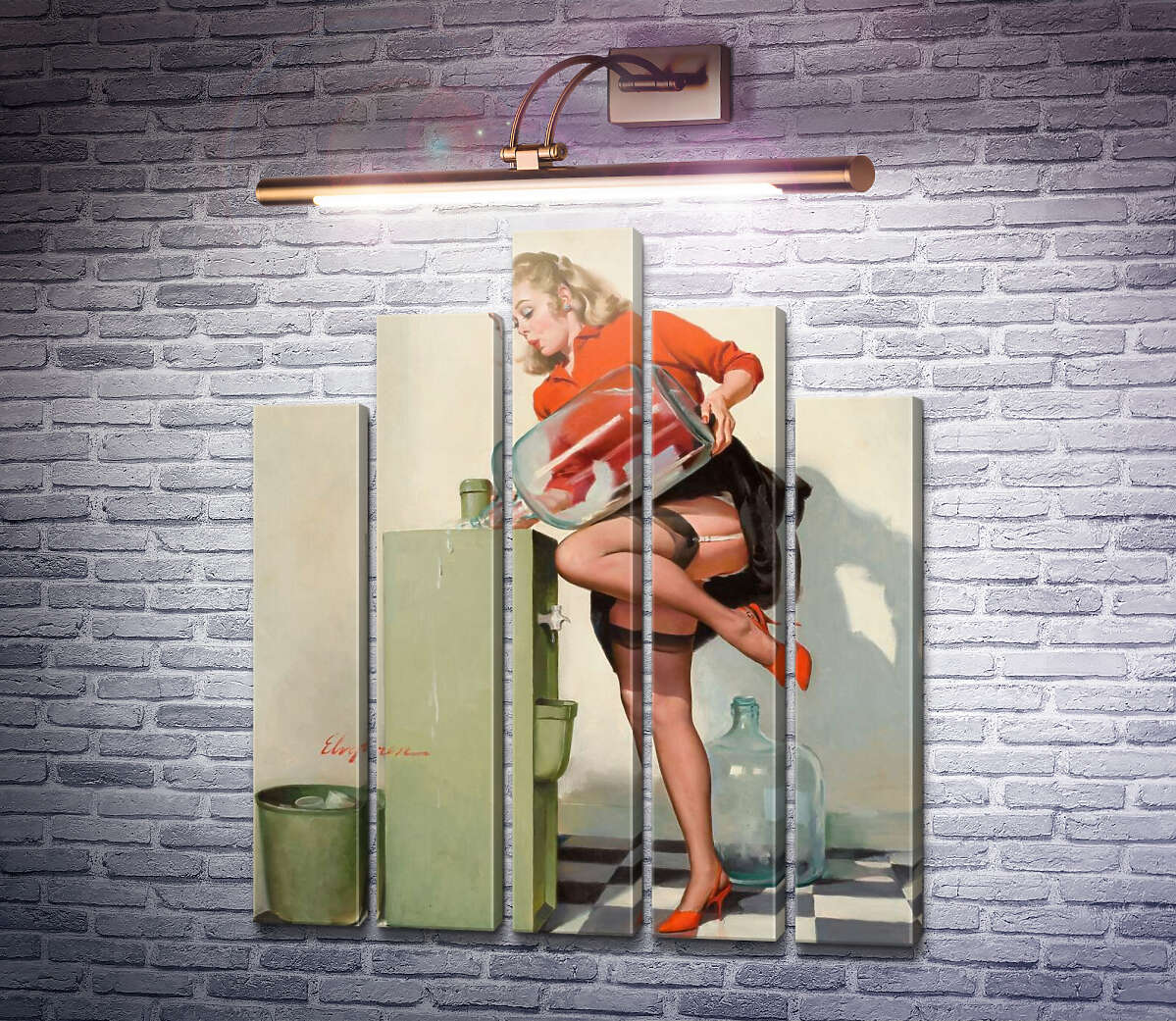 Модульная картина Бодрящее поднятие (Модуль №29) Джил Элвгрен (Gil Elvgren) Модульная картина Бодрящее поднятие (Модуль №29) Джил Элвгрен (Gil Elvgren)