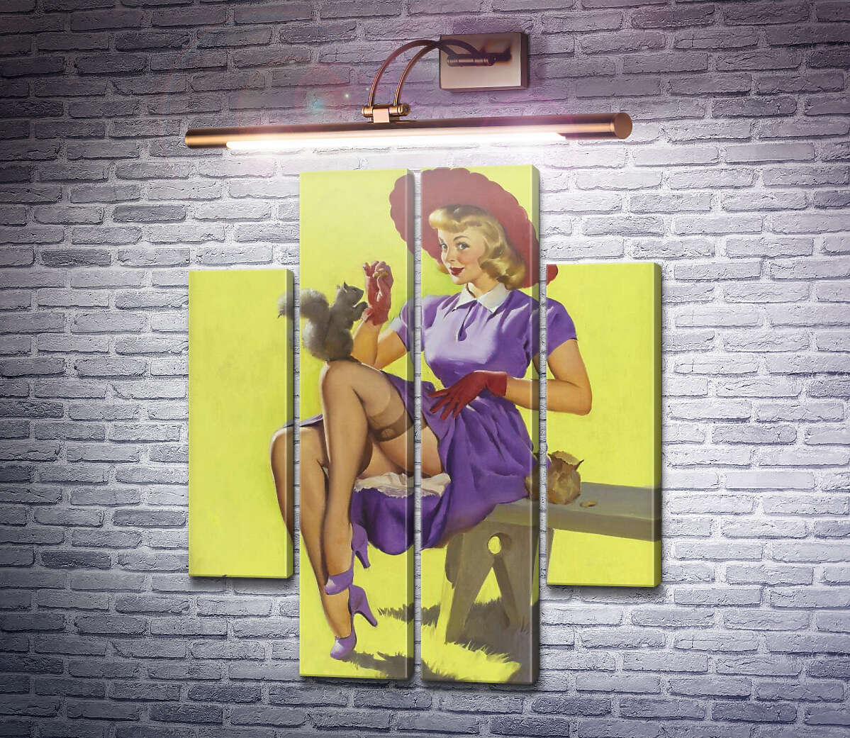 Модульная картина Подружки (Модуль №20) Джил Элвгрен (Gil Elvgren)
