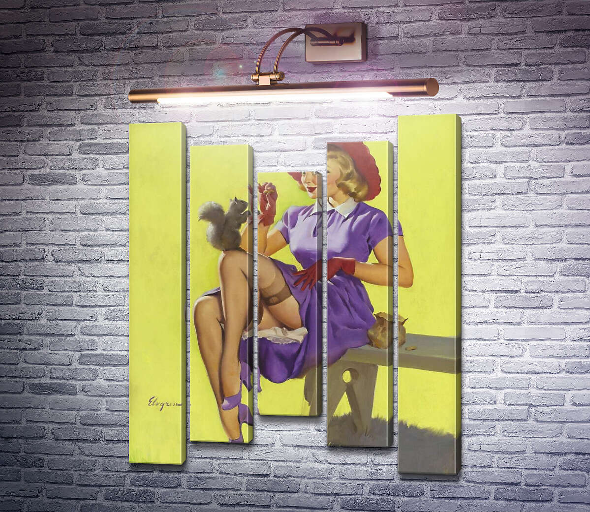 Модульна картина Подружки (Модуль №27) Джил Елвгрен (Gil Elvgren)
