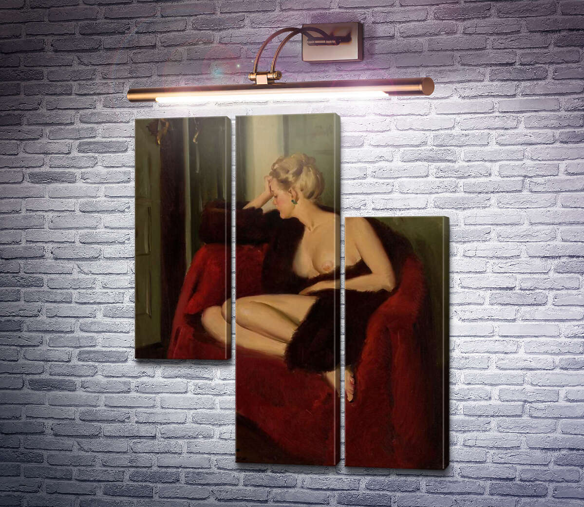 Модульна картина Оголена в кріслі (Модуль №13) Джил Елвгрен (Gil Elvgren)