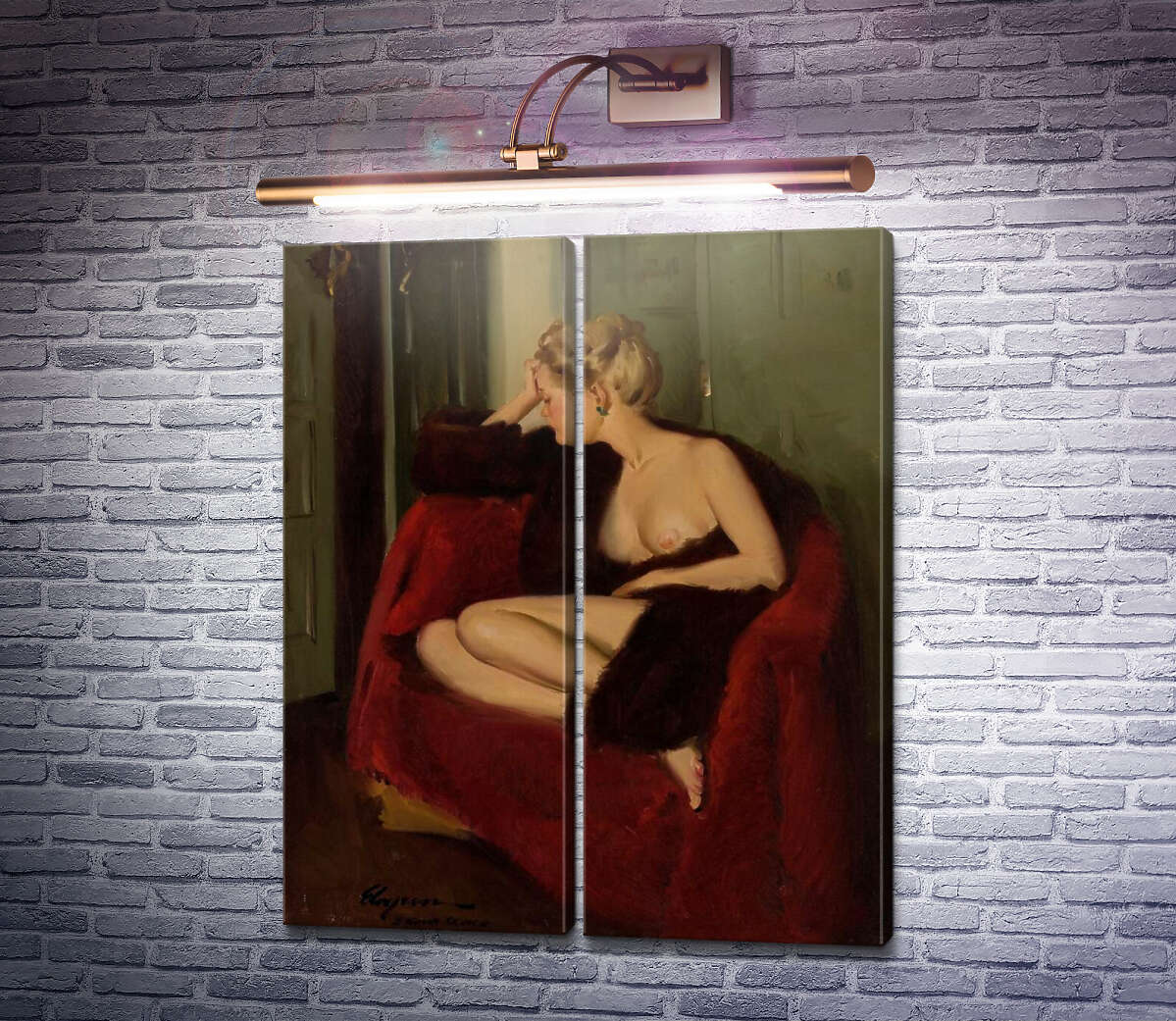 Модульна картина Оголена в кріслі (Модуль №6) Джил Елвгрен (Gil Elvgren) Модульна картина Оголена в кріслі (Модуль №6) Джил Елвгрен (Gil Elvgren)