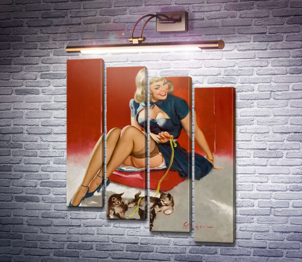 Модульная картина Милые ухищрения (Модуль №19) Джил Элвгрен (Gil Elvgren)
