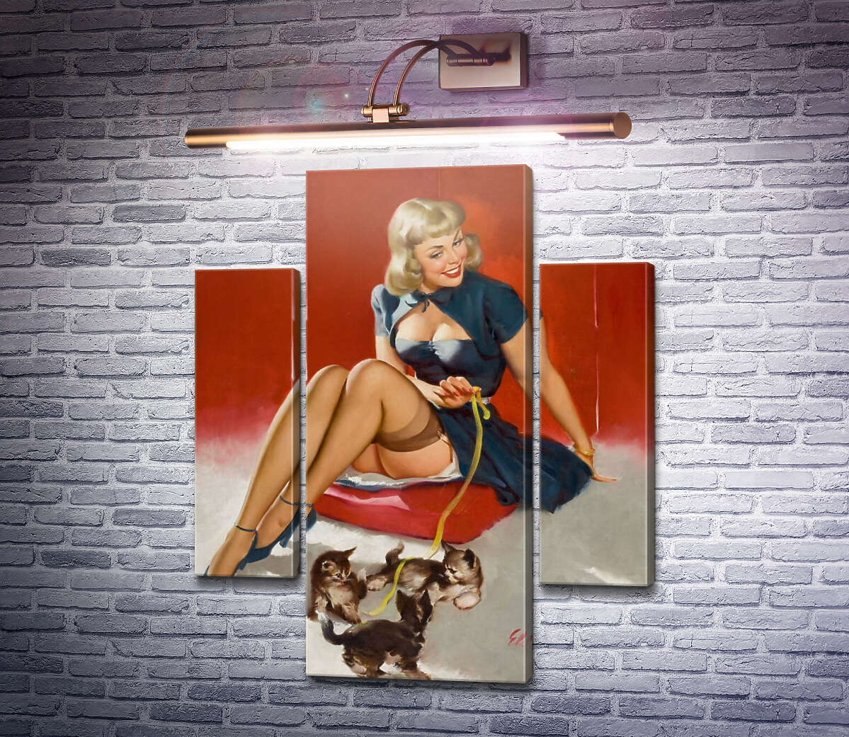Модульная картина Милые ухищрения (Модуль №5) Джил Элвгрен (Gil Elvgren)