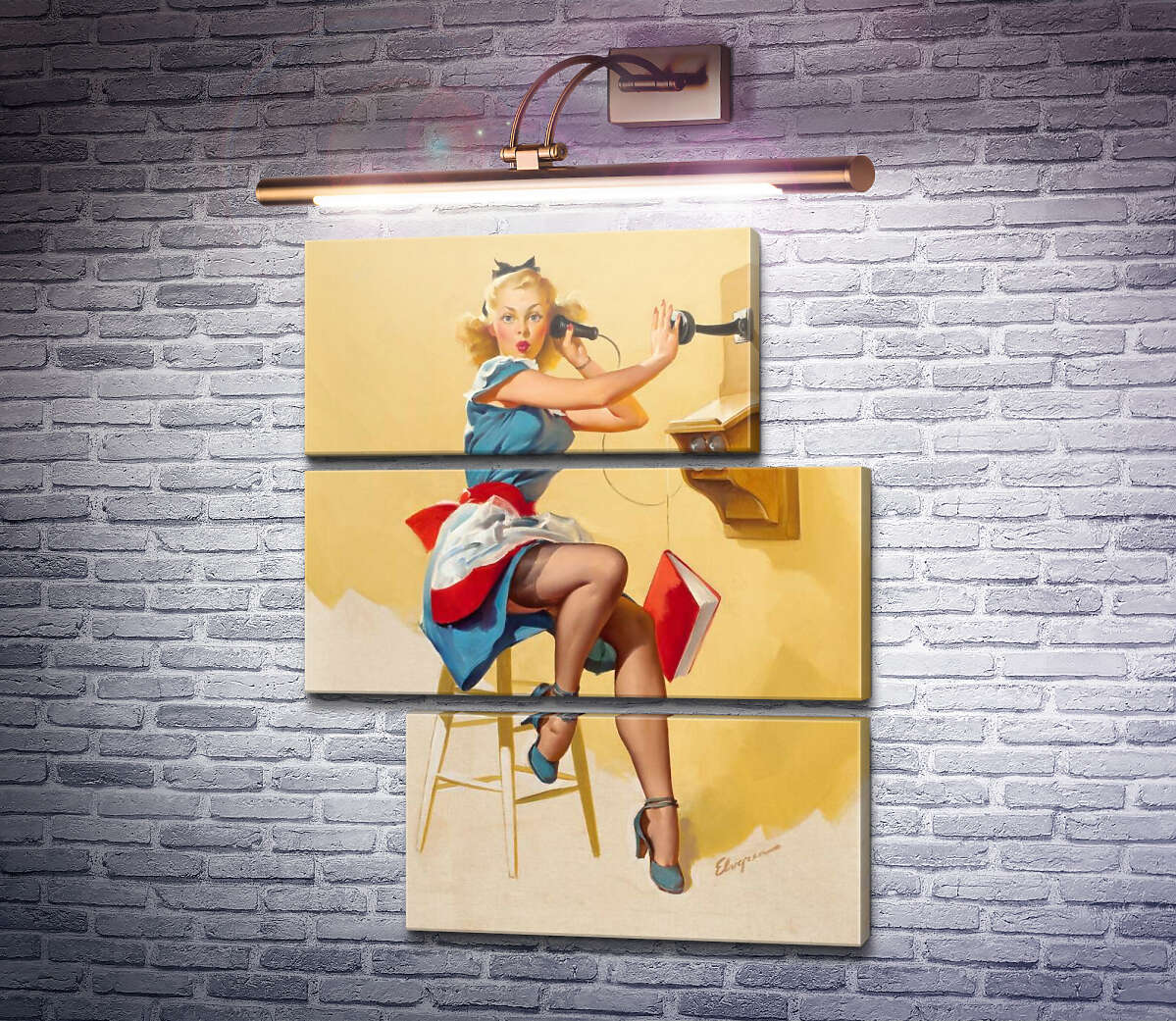 Модульна картина Яка лінія? (Модуль №16) Джил Елвгрен (Gil Elvgren) Модульна картина Яка лінія? (Модуль №16) Джил Елвгрен (Gil Elvgren)