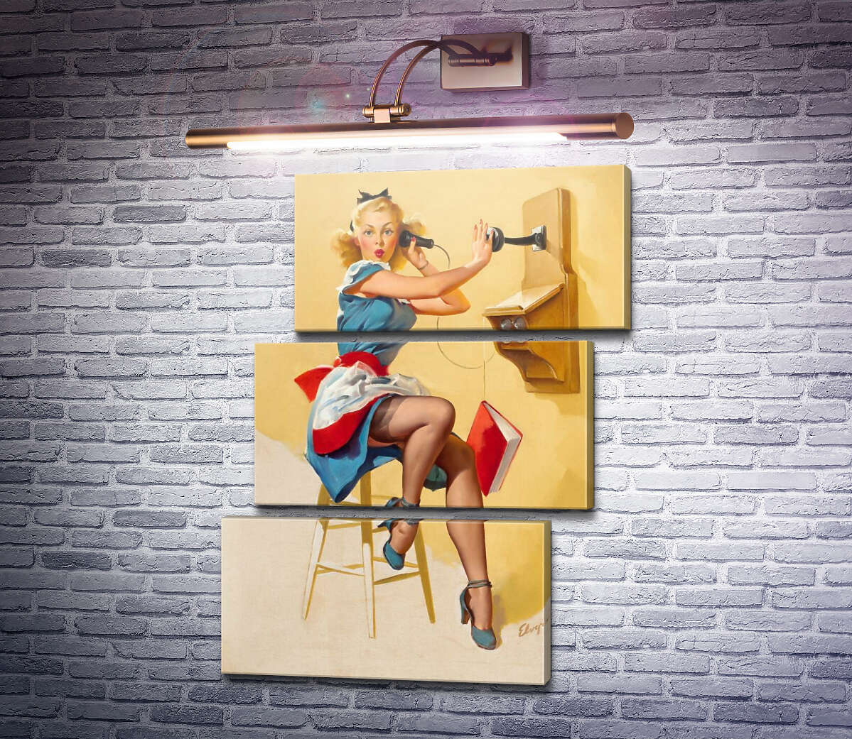 Модульна картина Яка лінія? (Модуль №17) Джил Елвгрен (Gil Elvgren) Модульна картина Яка лінія? (Модуль №17) Джил Елвгрен (Gil Elvgren)