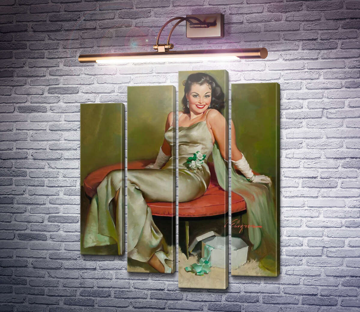 Модульна картина Зачарування (Модуль №3) Джил Елвгрен (Gil Elvgren) Модульна картина Зачарування (Модуль №3) Джил Елвгрен (Gil Elvgren)