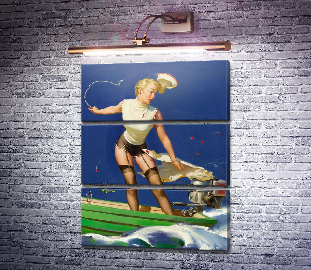 Модульна картина Швидкий старт (Модуль №15) Джил Елвгрен (Gil Elvgren)
