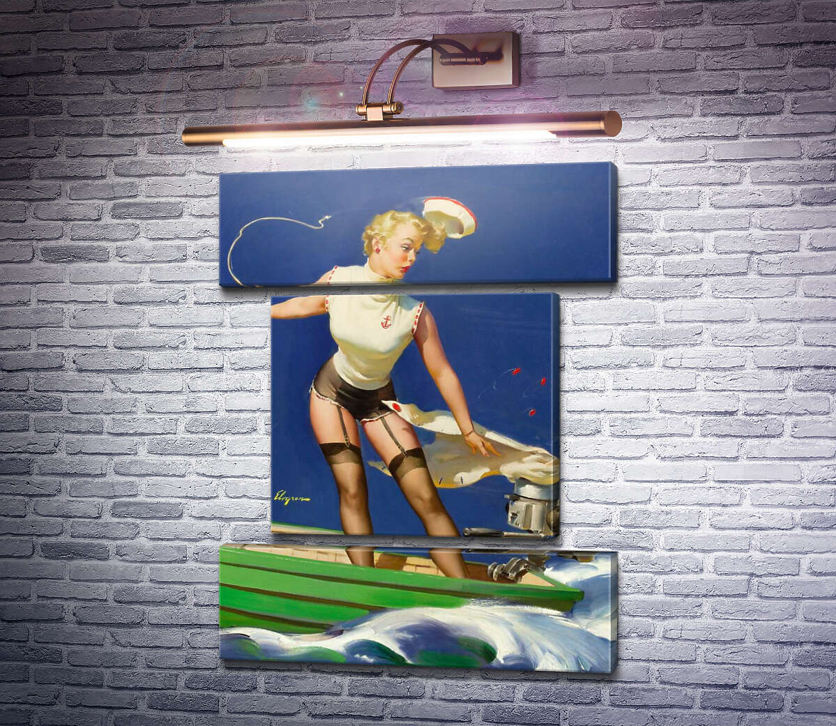 Модульная картина Быстрый старт (Модуль №18) Джил Элвгрен (Gil Elvgren)