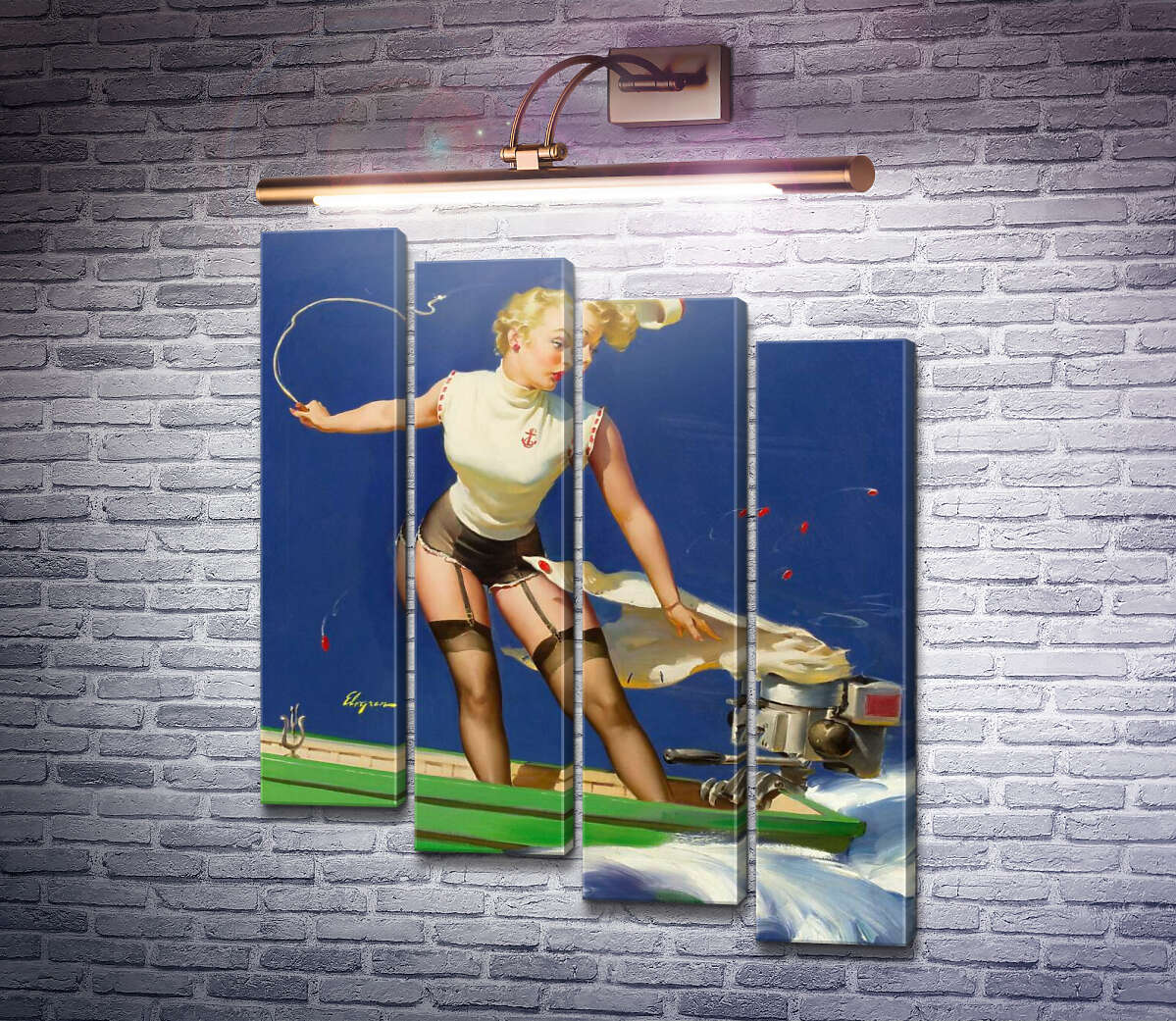 Модульная картина Быстрый старт (Модуль №19) Джил Элвгрен (Gil Elvgren)