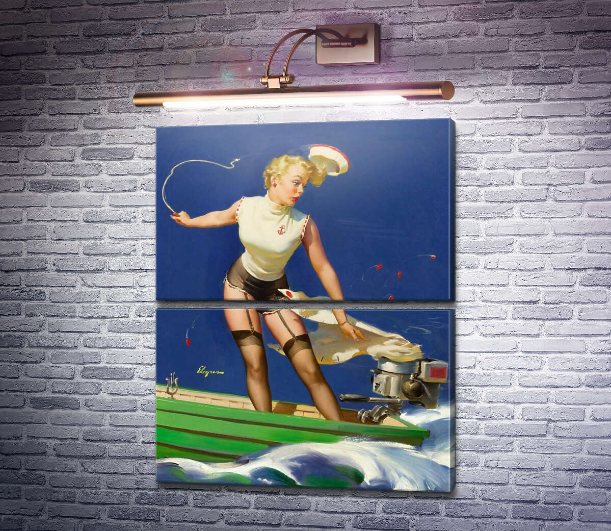 Модульна картина Швидкий старт (Модуль №7) Джил Елвгрен (Gil Elvgren)