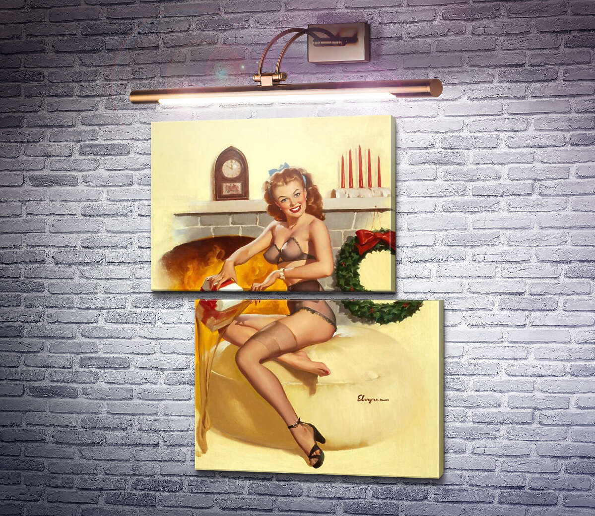Модульная картина Перед камином (Модуль №8) Джил Элвгрен (Gil Elvgren) Модульная картина Перед камином (Модуль №8) Джил Элвгрен (Gil Elvgren)