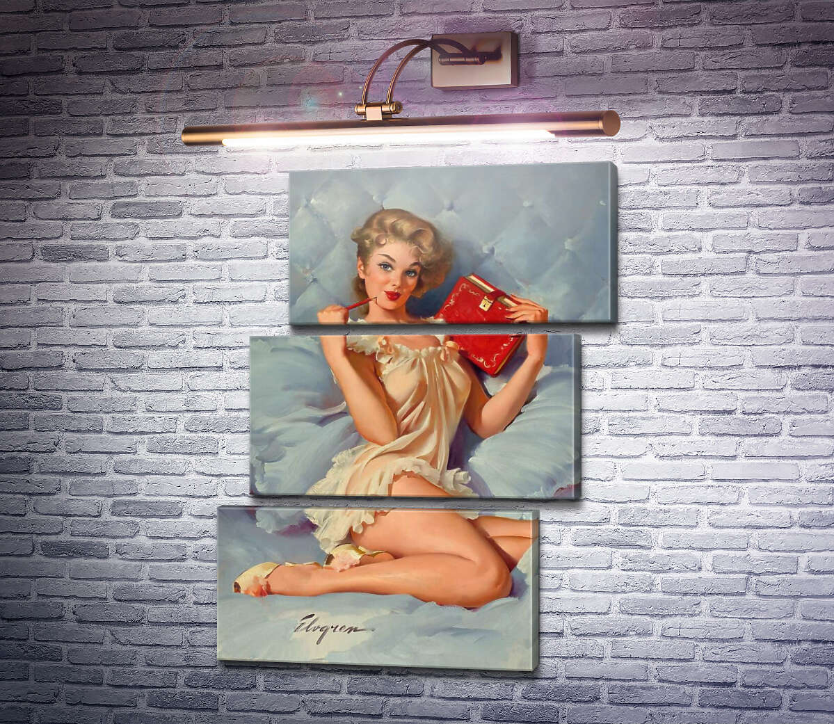 Модульная картина Думаю о тебе (Модуль №17) Джил Элвгрен (Gil Elvgren) Модульная картина Думаю о тебе (Модуль №17) Джил Элвгрен (Gil Elvgren)