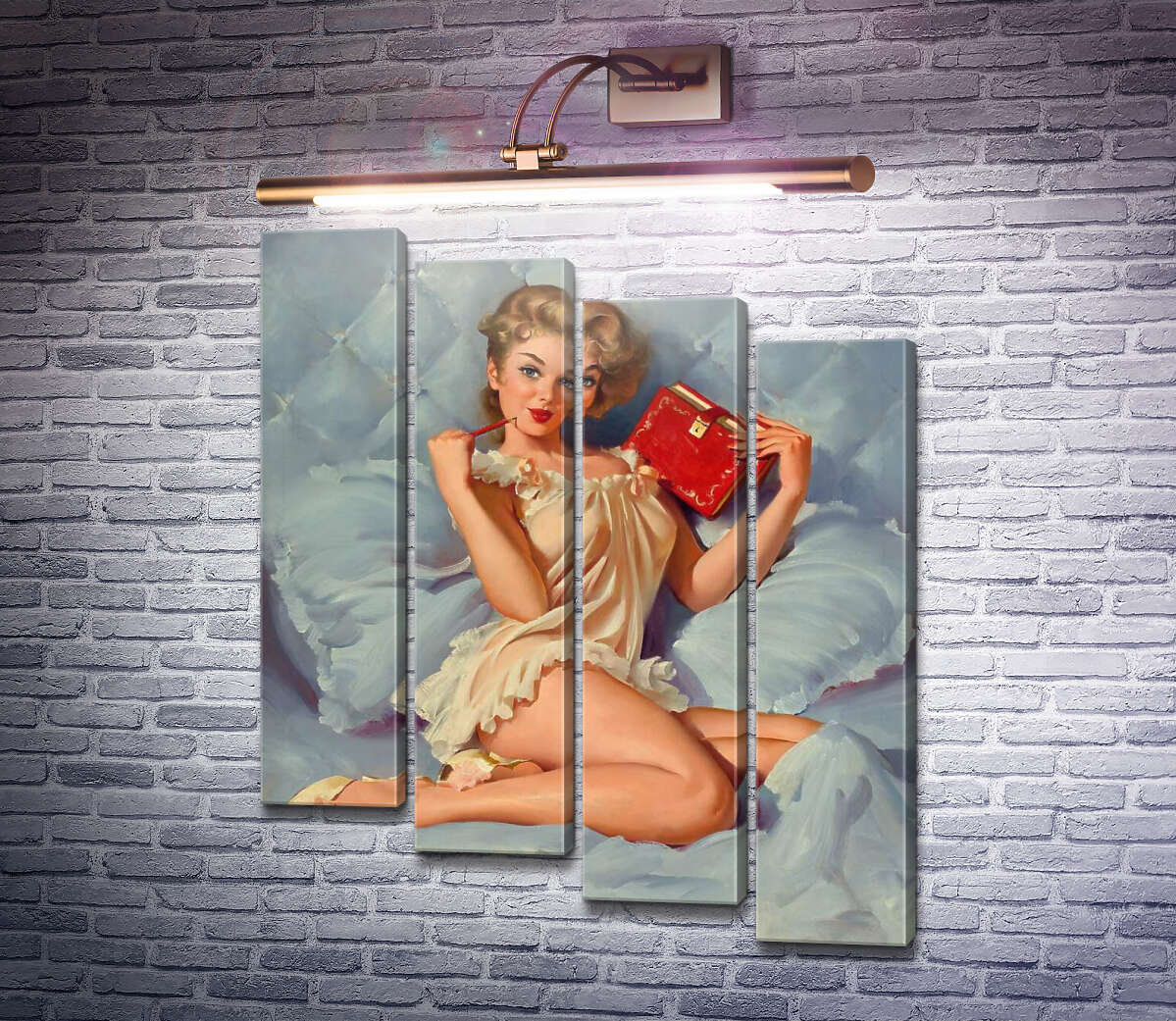 Модульна картина Думаю про тебе (Модуль №19) Джил Елвгрен (Gil Elvgren)