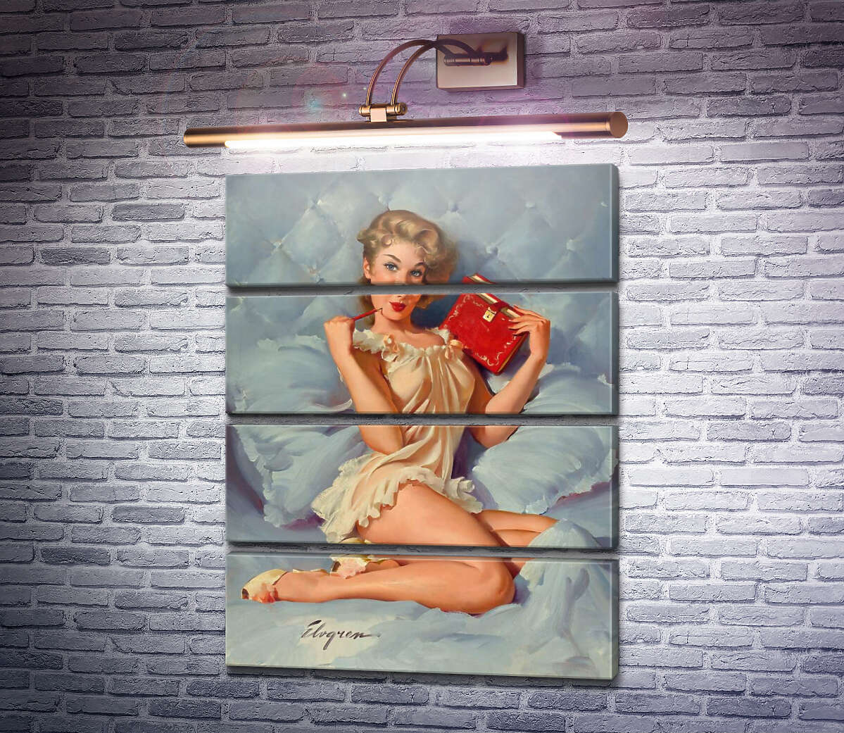 Модульная картина Думаю о тебе (Модуль №22) Джил Элвгрен (Gil Elvgren)