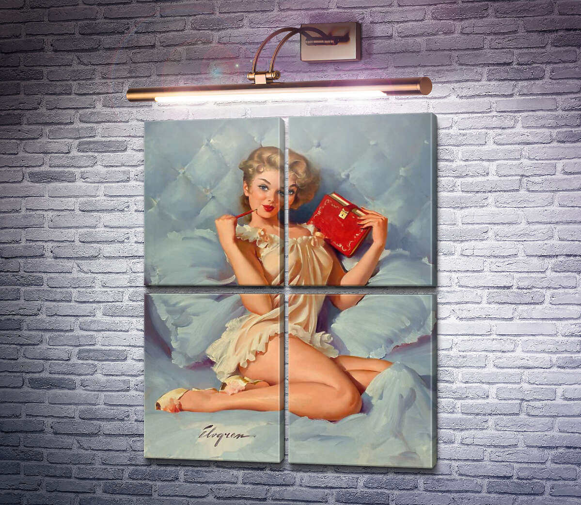 Модульная картина Думаю о тебе (Модуль №25) Джил Элвгрен (Gil Elvgren) Модульная картина Думаю о тебе (Модуль №25) Джил Элвгрен (Gil Elvgren)
