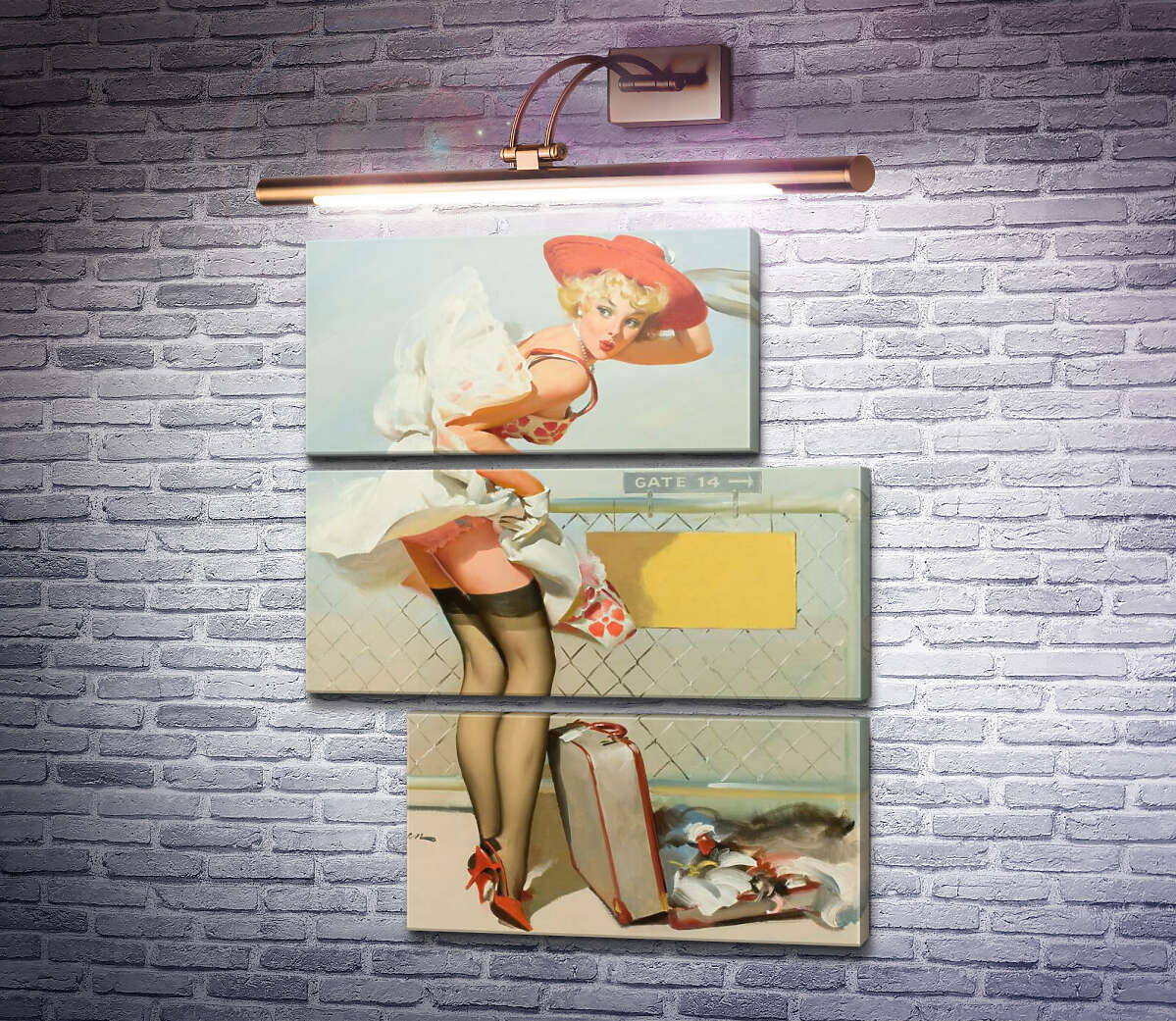 Модульна картина Порив вітру (Модуль №16) Джил Елвгрен (Gil Elvgren)