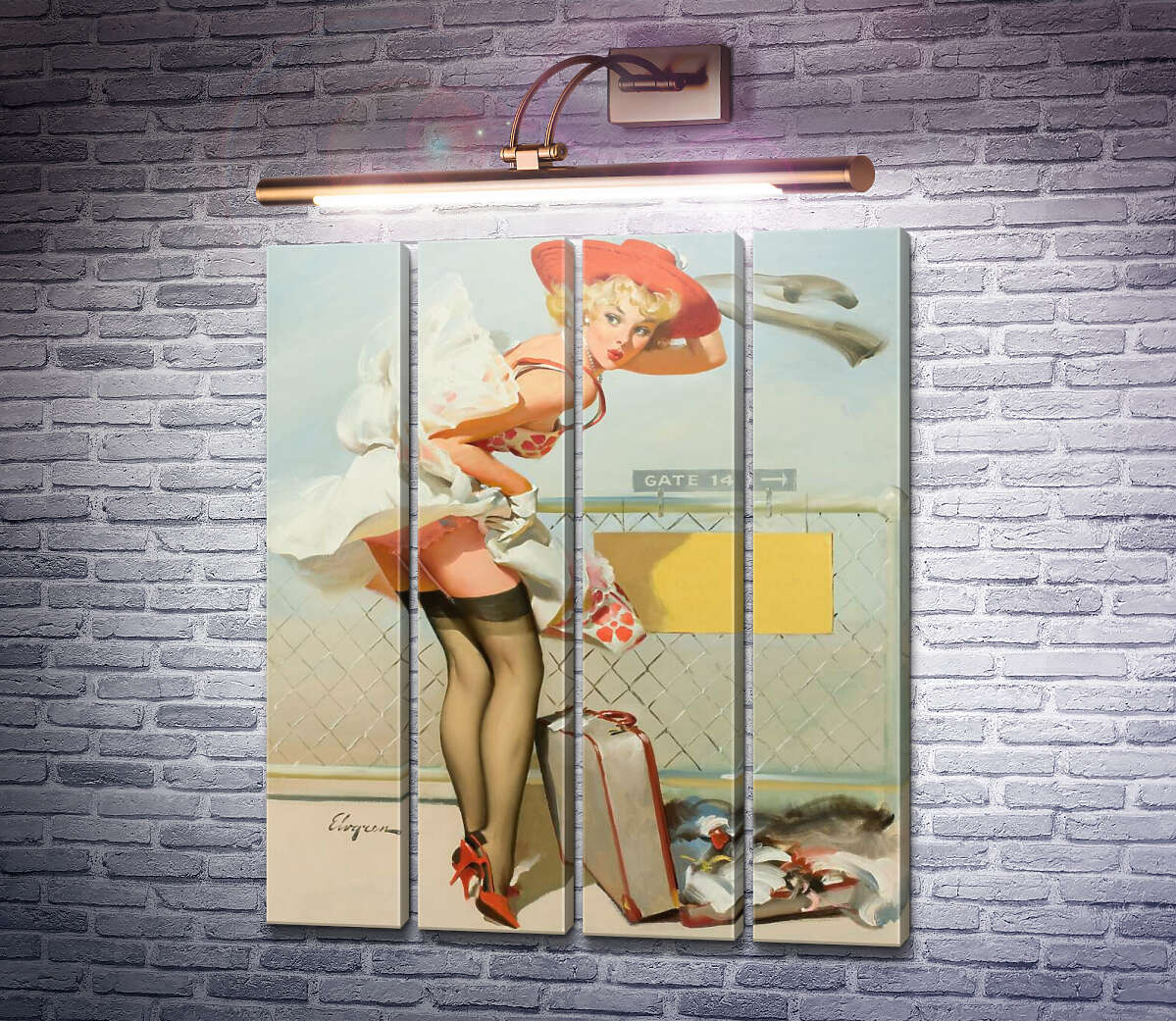 Модульна картина Порив вітру (Модуль №24) Джил Елвгрен (Gil Elvgren)