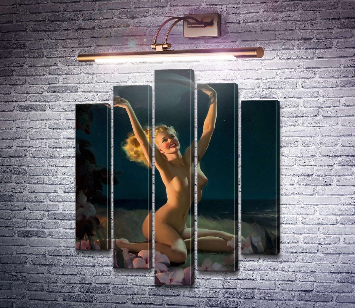 Модульная картина Нимфа (Модуль №4) Джил Элвгрен (Gil Elvgren)