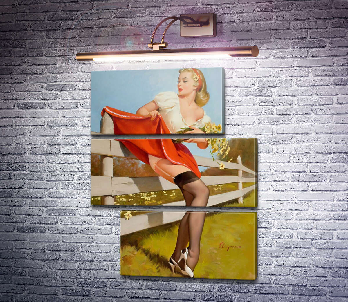 Модульная картина На заборе (Модуль №16) Джил Элвгрен (Gil Elvgren) Модульная картина На заборе (Модуль №16) Джил Элвгрен (Gil Elvgren)