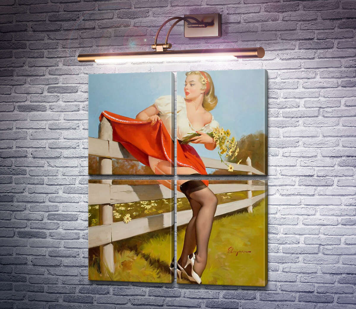 Модульна картина На паркані (Модуль №25) Джил Елвгрен (Gil Elvgren) Модульна картина На паркані (Модуль №25) Джил Елвгрен (Gil Elvgren)