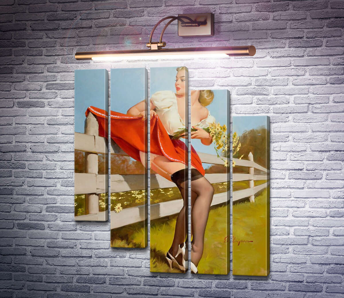 Модульна картина На паркані (Модуль №28) Джил Елвгрен (Gil Elvgren) Модульна картина На паркані (Модуль №28) Джил Елвгрен (Gil Elvgren)