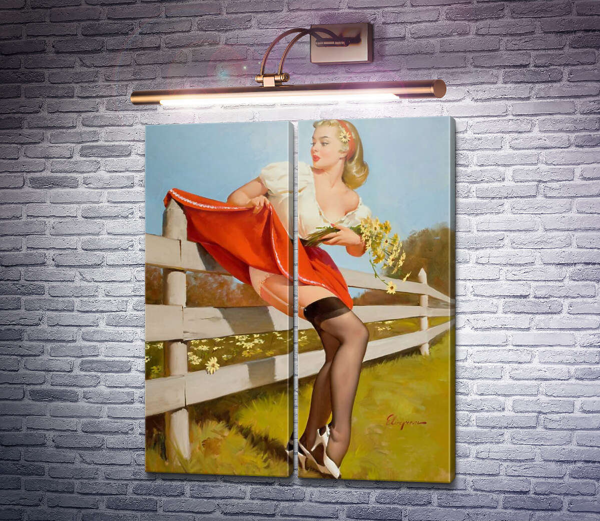 Модульна картина На паркані (Модуль №6) Джил Елвгрен (Gil Elvgren) Модульна картина На паркані (Модуль №6) Джил Елвгрен (Gil Elvgren)