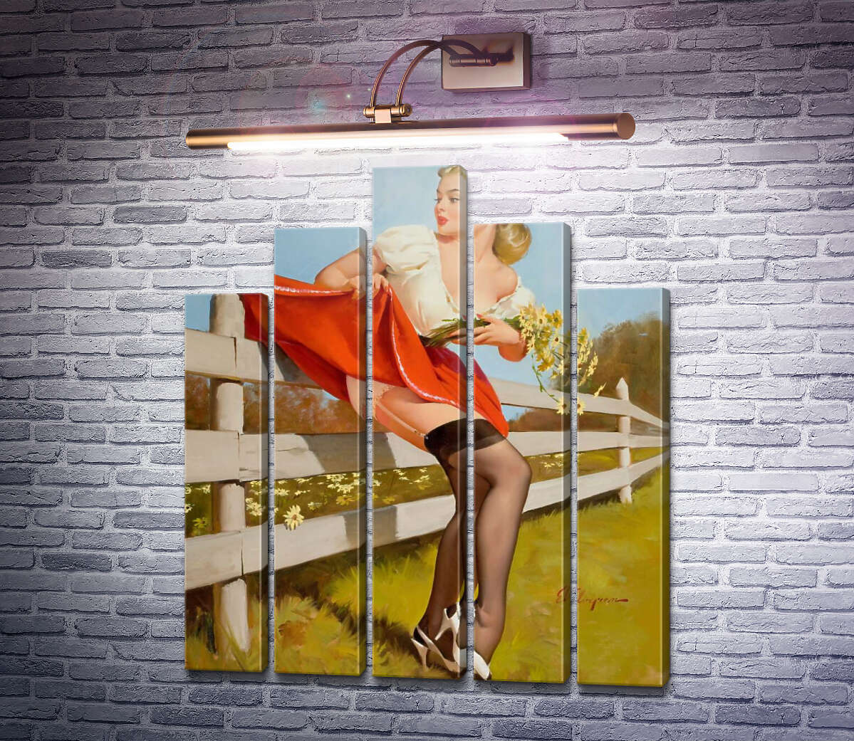 Модульная картина На заборе (Модуль №29) Джил Элвгрен (Gil Elvgren) Модульная картина На заборе (Модуль №29) Джил Элвгрен (Gil Elvgren)