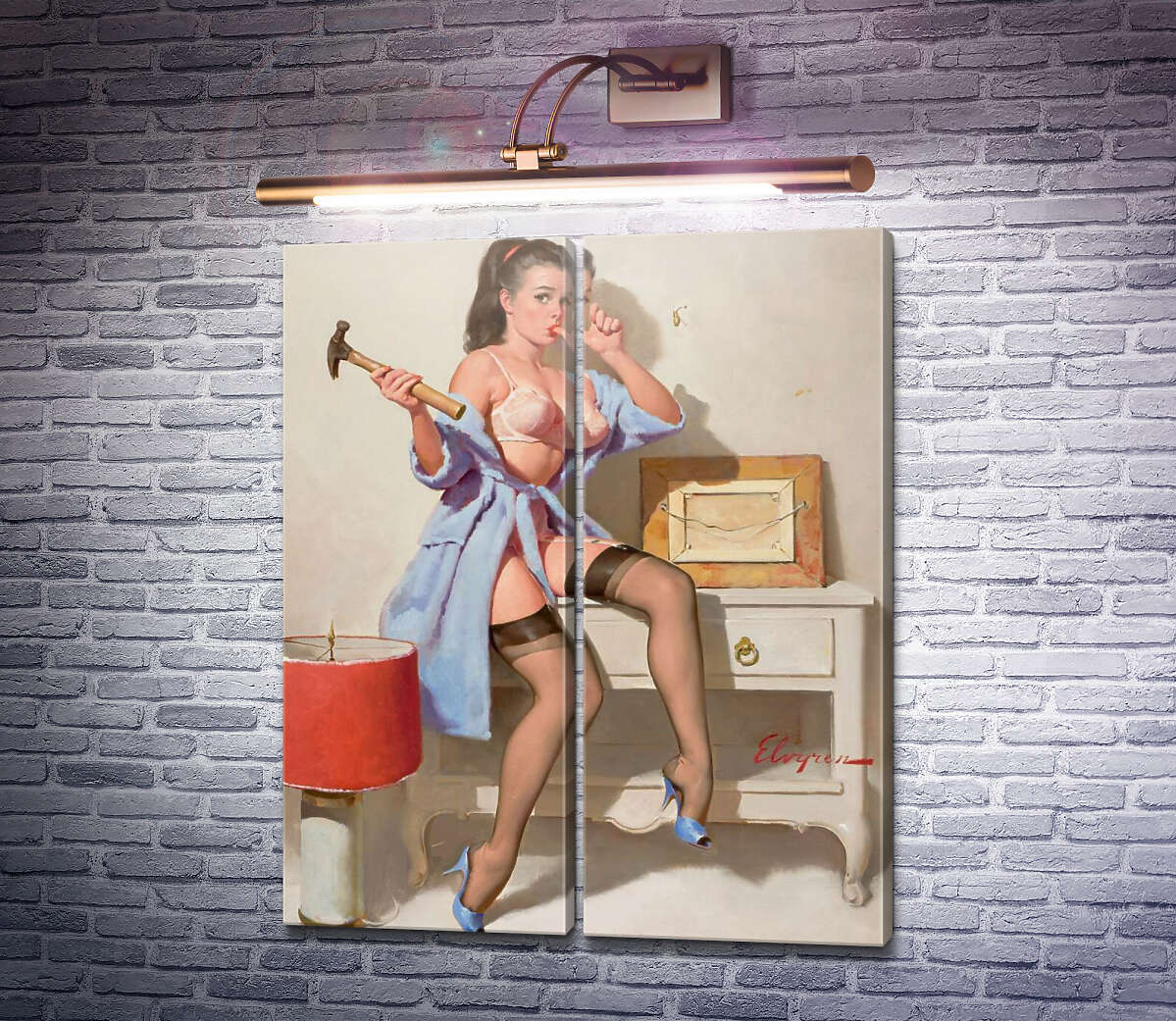 Модульна картина Неправильний цвях (Модуль №6) Джил Елвгрен (Gil Elvgren) Модульна картина Неправильний цвях (Модуль №6) Джил Елвгрен (Gil Elvgren)