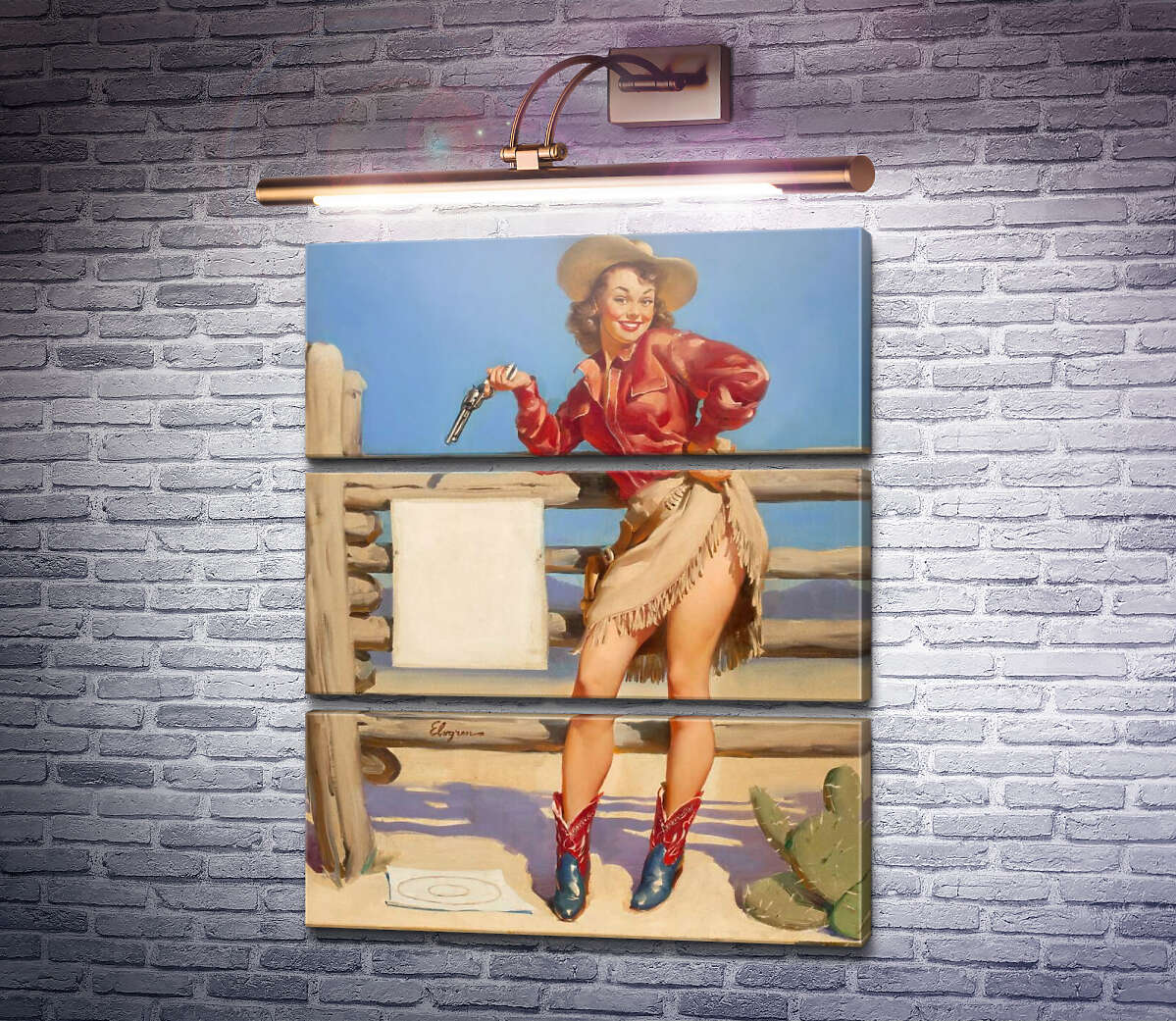 Модульна картина Влучила! (Модуль №15) Джил Елвгрен (Gil Elvgren)