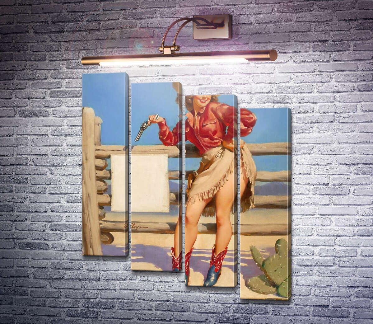 Модульна картина Влучила! (Модуль №19) Джил Елвгрен (Gil Elvgren)