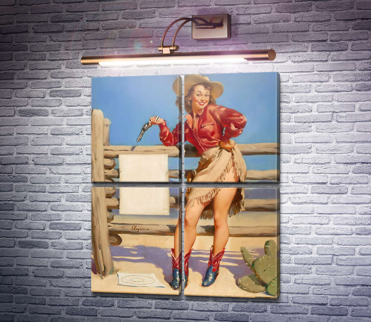Модульная картина Попала! (Модуль №25) Джил Элвгрен (Gil Elvgren)