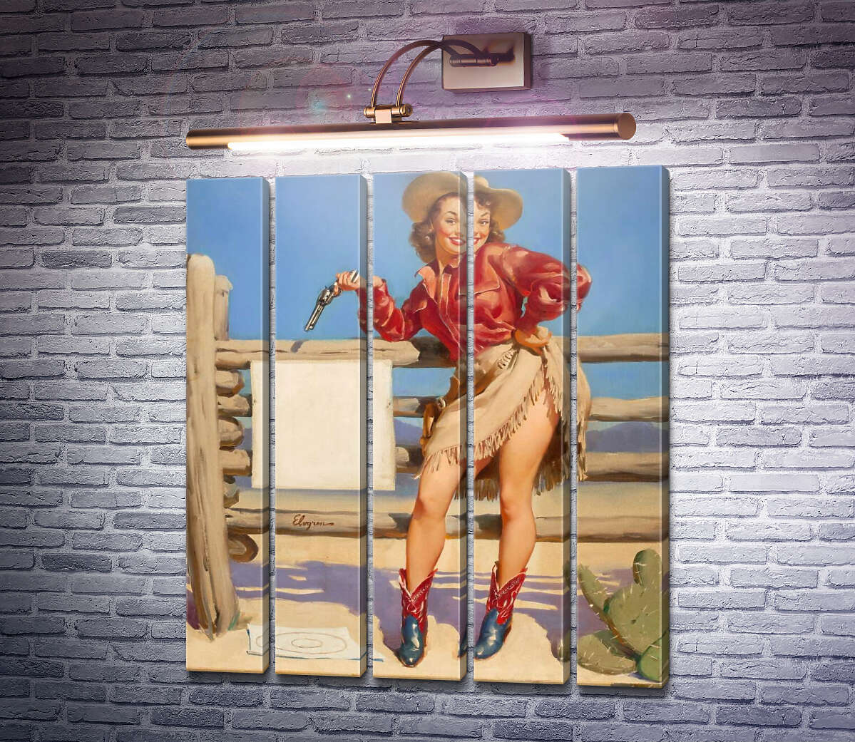 Модульная картина Попала! (Модуль №26) Джил Элвгрен (Gil Elvgren)