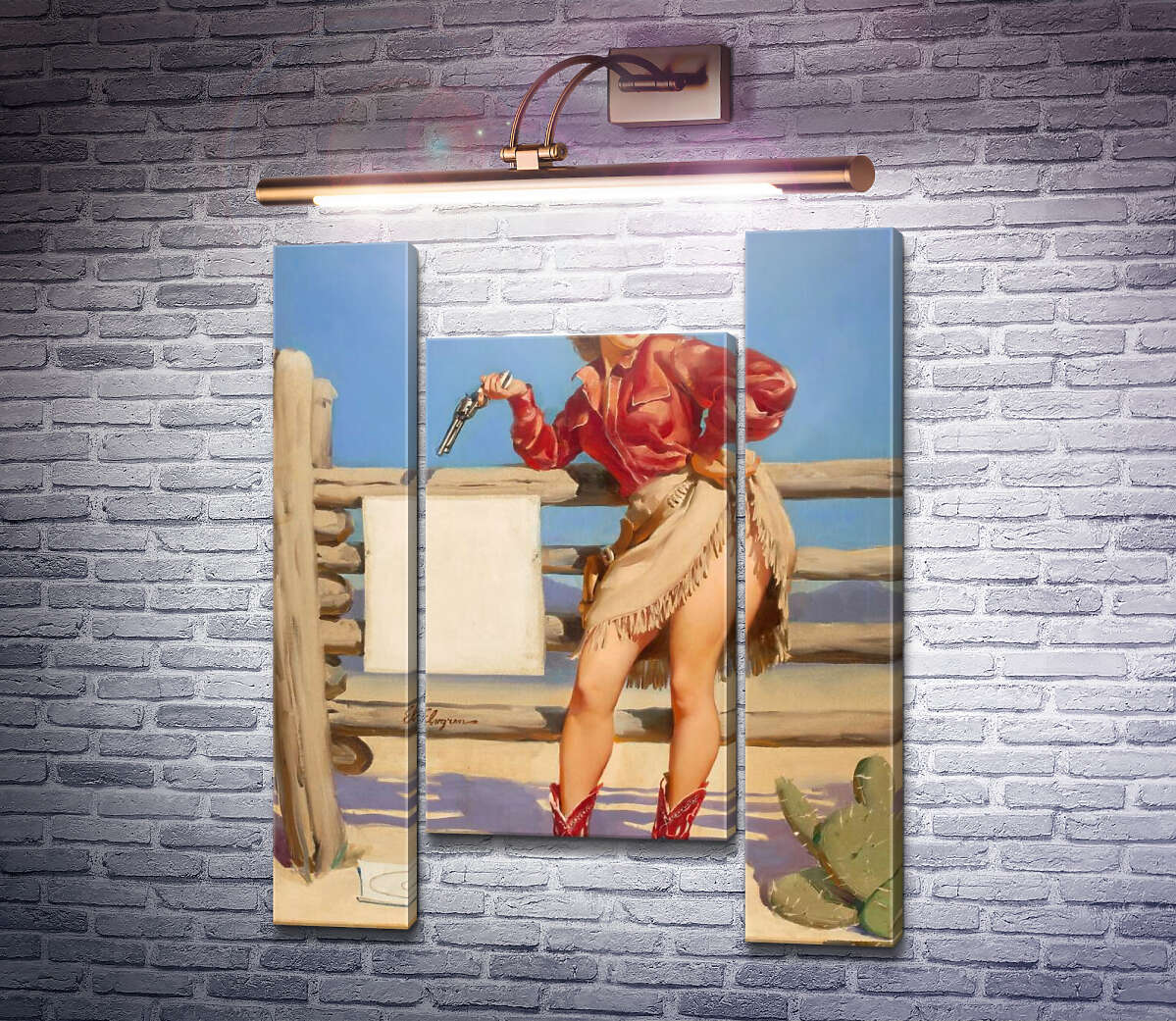 Модульна картина Влучила! (Модуль №11) Джил Елвгрен (Gil Elvgren)